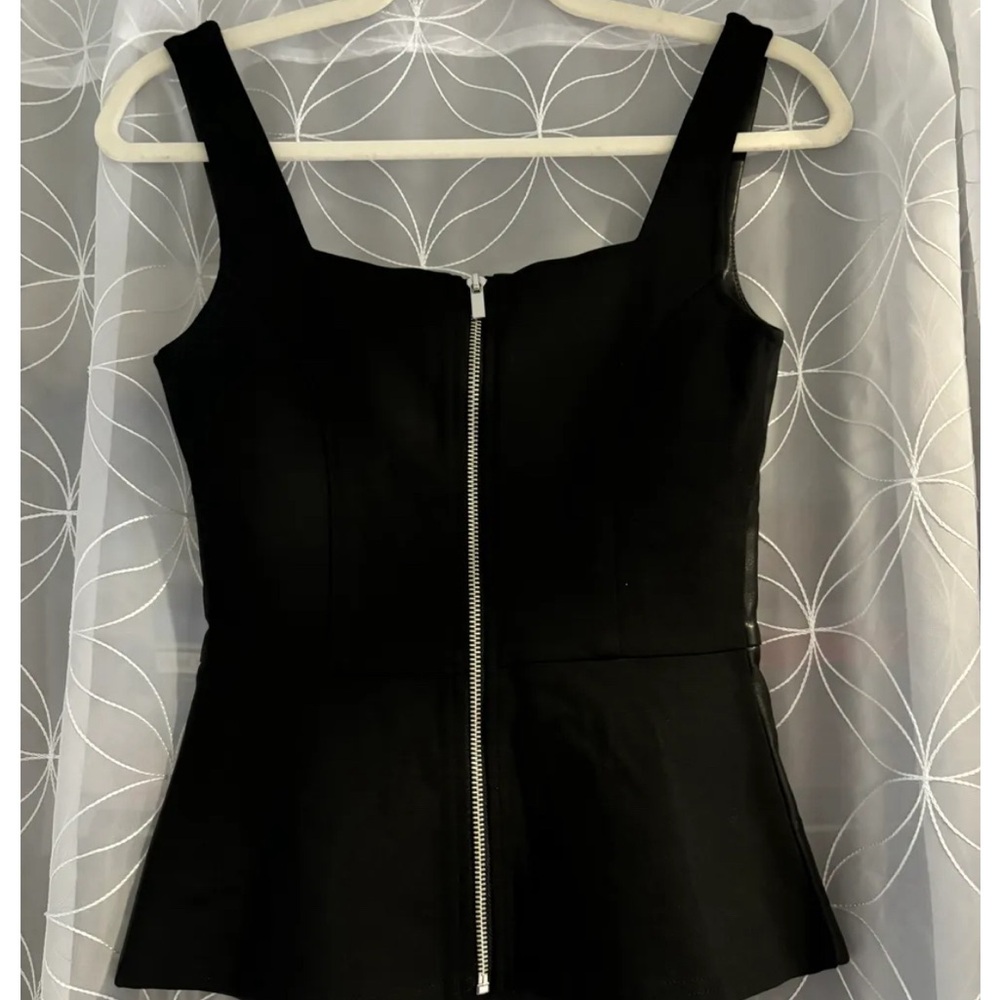 Macy's Sleek Black Faux Leather Tank Top - Picture 3 of 3